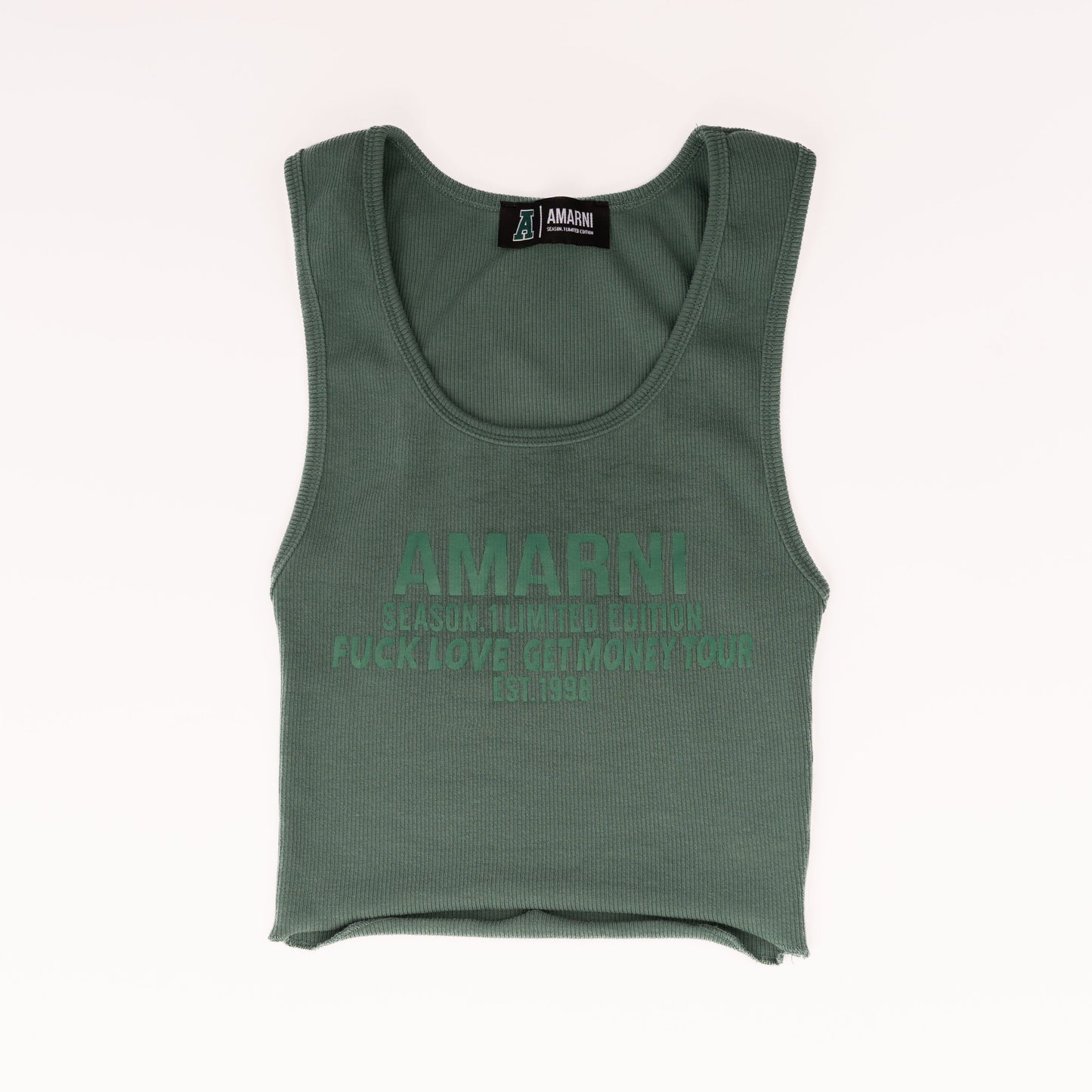 Amarni Ribbed Singlet (Forest Green)