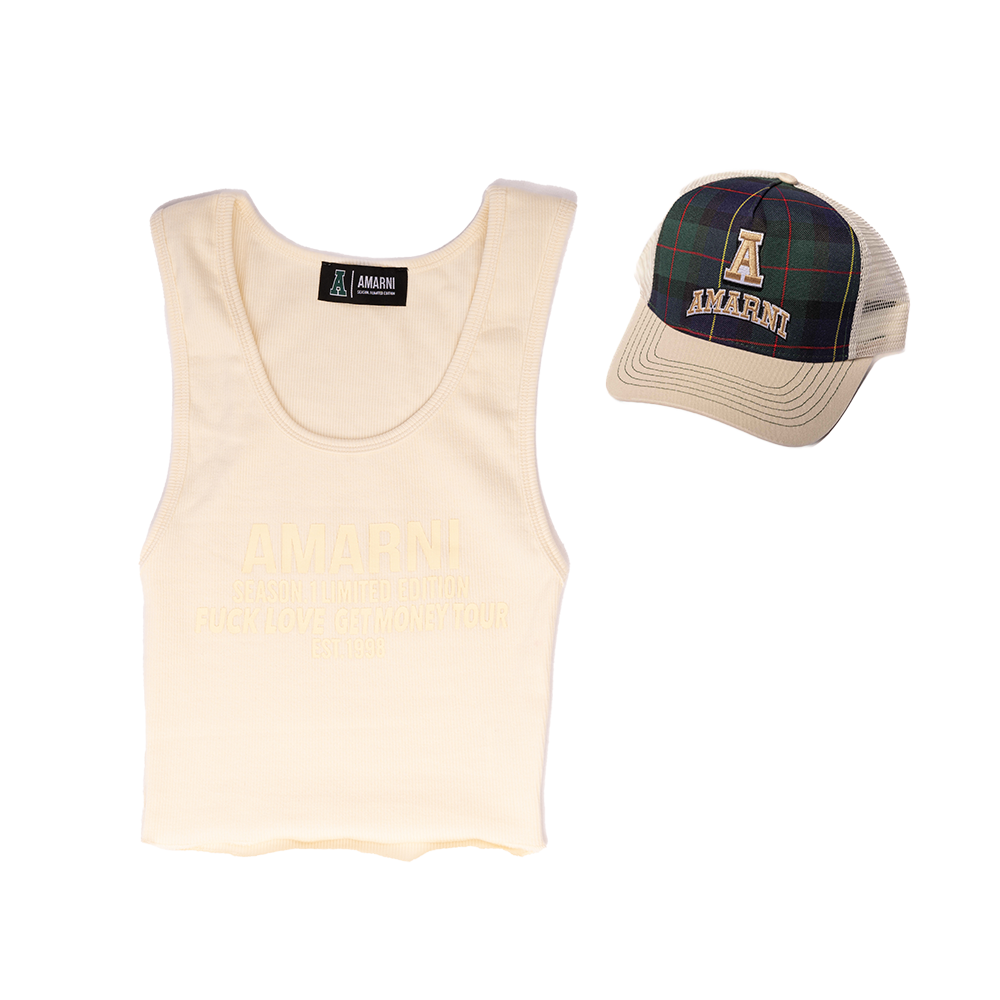 Ribbed Singlet (Off-White) + Hat Combo